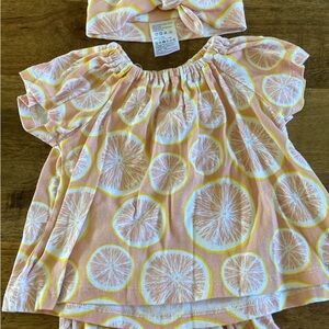 Milkbarn Pink and Yellow Citrus Baby Set